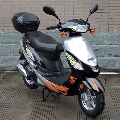 50cc Gas Scooter Moped Black Express with Auto Transmission ...