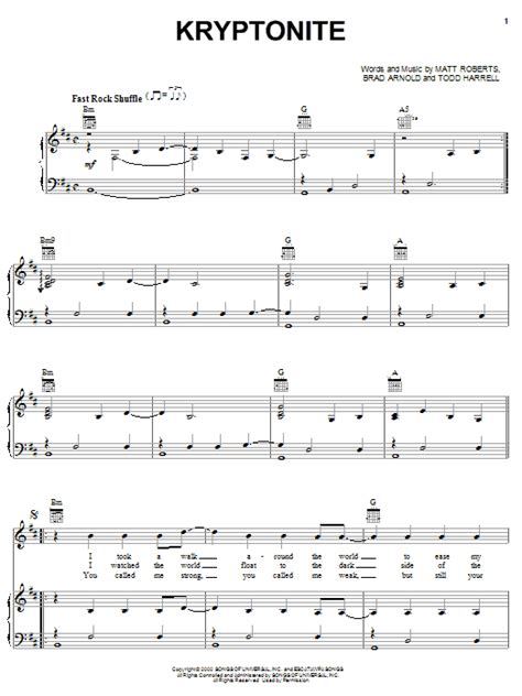 Kryptonite | Sheet Music Direct