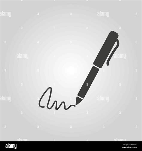 The signature icon. Pen and undersign, underwrite, ratify symbol. Flat Stock Vector Image & Art ...