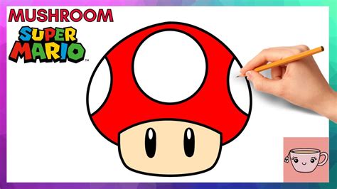 How To Draw Mushroom from Super Mario Brothers | Easy Step By Step ...