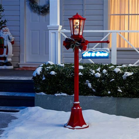 Snow Blowing Snowman Light Up Lamp Post Indoor/Outdoor Christmas ...