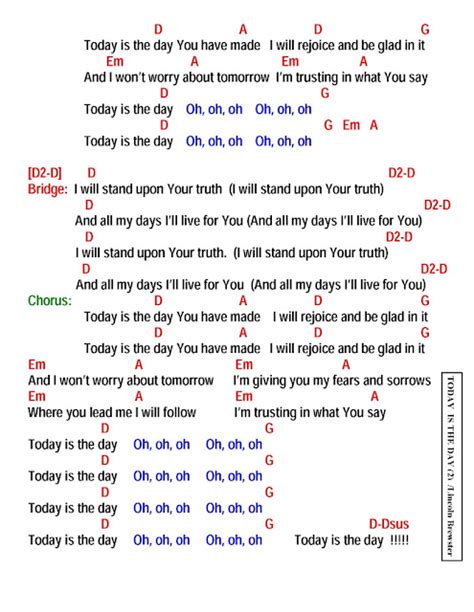 TODAY IS THE DAY - lyrics and chords ~ Faith and Music