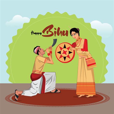 IVector llustration Of Assamese New Year Bihu Happy Bihu. Harvest ...