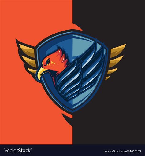 Esport gaming logo with theme blue-winged Vector Image