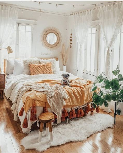 Boho bedroom interior in 2020 | Bedroom decor design, Room ideas bedroom, Dorm room inspiration