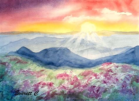 Sunrise - watercolors in 2021 | Painting, Watercolor artist, Watercolor paintings