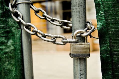 Lock and Chain on Gate stock image. Image of outside - 24163789