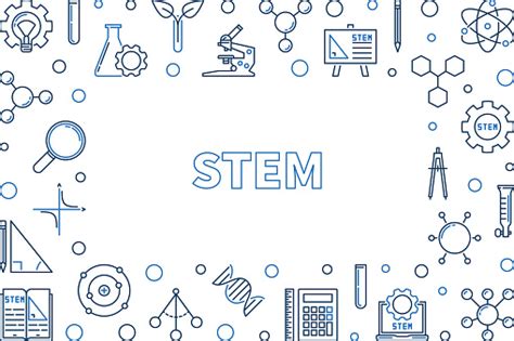 Stem Vector Outline Creative Horizontal Frame Or Illustration Stock Illustration - Download ...