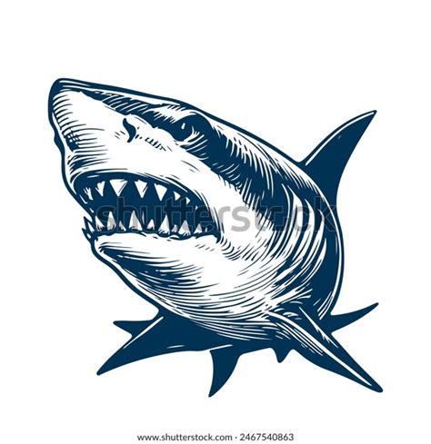 Open Mouth Angry Shark Teeth Vector Stock Vector (Royalty Free ...