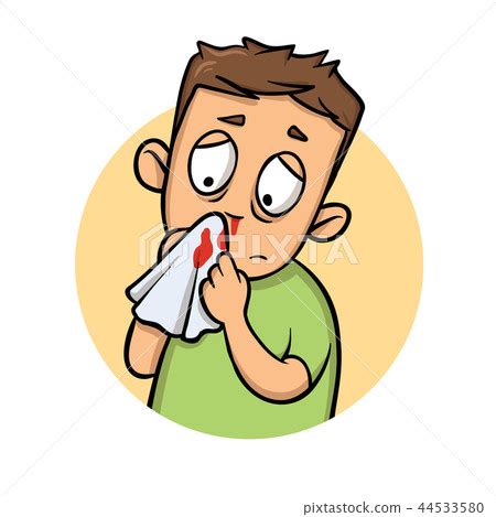 Boy with bleeding nose. Cartoon design icon.... - Stock Illustration [44533580] - PIXTA