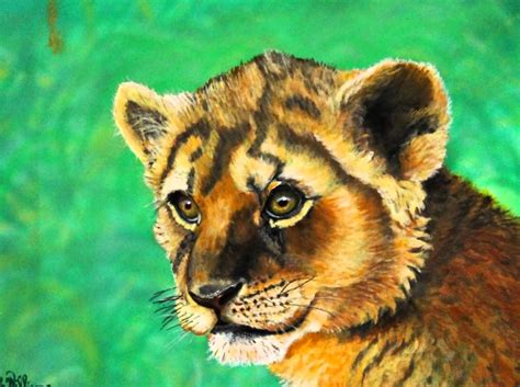 Lion Cub Painting at PaintingValley.com | Explore collection of Lion Cub Painting