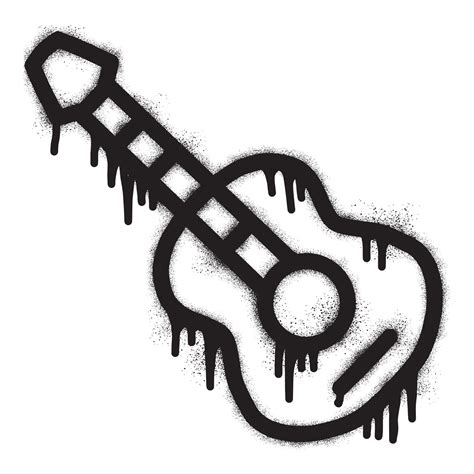 guitarra icono pintada con negro rociar pintar 25546916 Vector en Vecteezy