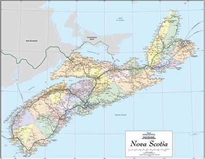 Nova Scotia Counties Wall Map 35" x 28" | Maps & More