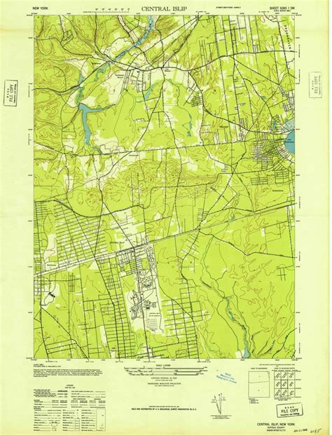 1947 Central Islip, NY - New York - USGS Topographic Map - Historic ...