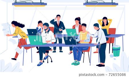 Office workers. Cartoon business characters... - Stock Illustration ...