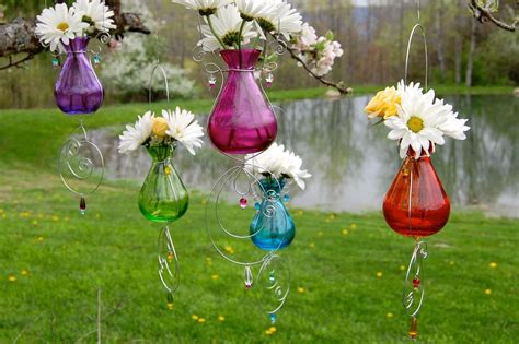 Hanging Glass Flower Vases and Planters in bright colors | Etsy in 2020 | Hanging vases, Glass ...