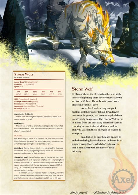 Wolf Familiar 5E - The wolf has advantage on attack rolls against a creature if at least one of ...