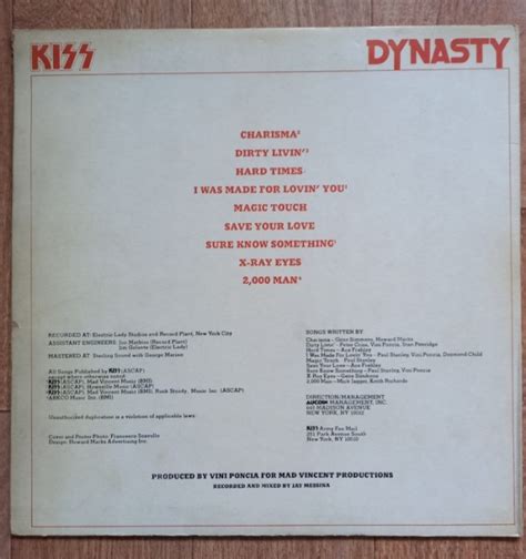 Kiss - Dynasty Vinyl Photo | Metal Kingdom