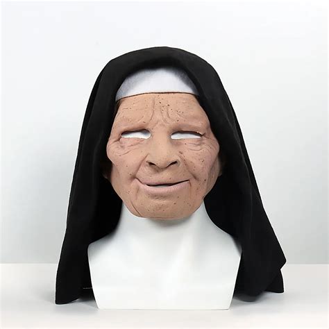 Nun On The Run Female Old Lady Character Latex Face Mask ...