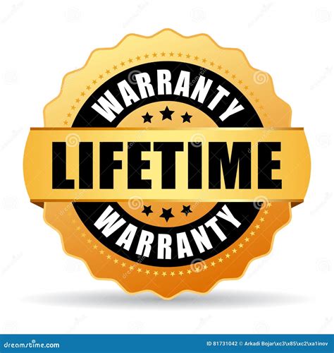 Lifetime Warranty Gold Vector Icon Stock Vector - Illustration of ...