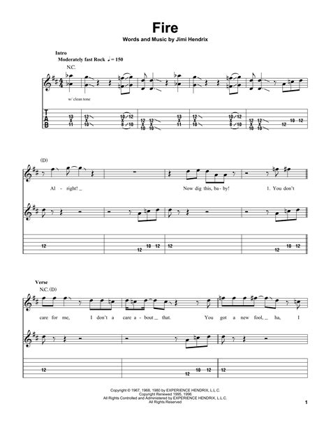 Fire by Jimi Hendrix - Easy Guitar Tab - Guitar Instructor