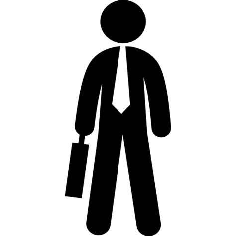 Free Icon | Male business person holding a suitcase