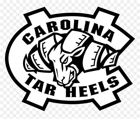 Unc Tar Heels Logo Black And White - Logo University Of North Carolina, HD Png Download - vhv