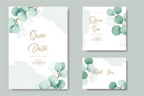 Watercolor Eucalyptus Wedding Invitation Graphic by ningsihretno262 ...