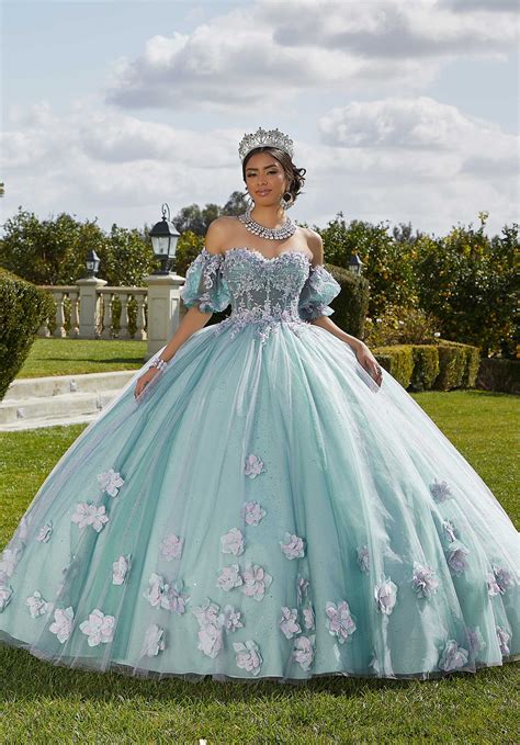 Embroidered Appliqués Quinceañera Dress with Long Sleeves | Morilee