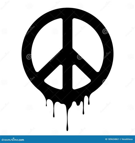 Peace Sign. Vector Peace Icon. Drips of Paint Stock Vector - Illustration of stroke, pictogram ...