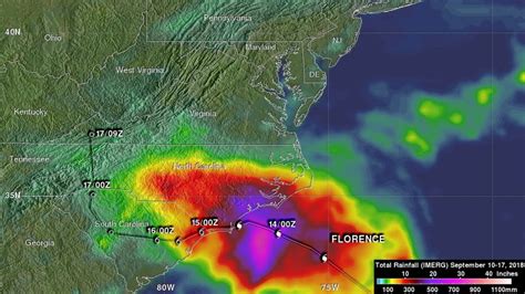 NASA satellite imagery shows the impact of hurricane Florence