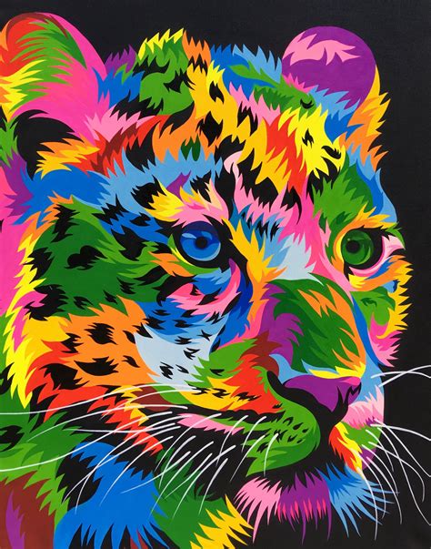 Cheetah By Wahyu R | Animal paintings, Colorful animal paintings, Pop art animals
