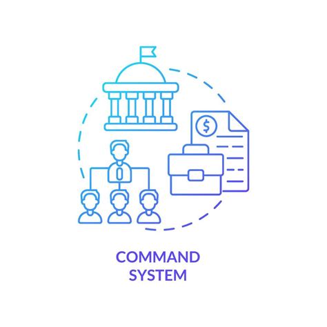 Command system blue gradient concept icon. Planned economy. Socialism. Economic systems types ...