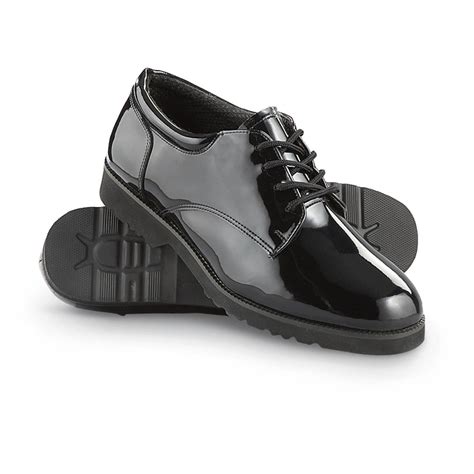 Men's Mil - Tec® Patent Leather Work Shoes, Gloss Black - 173007, Boot & Shoe Accessories at ...