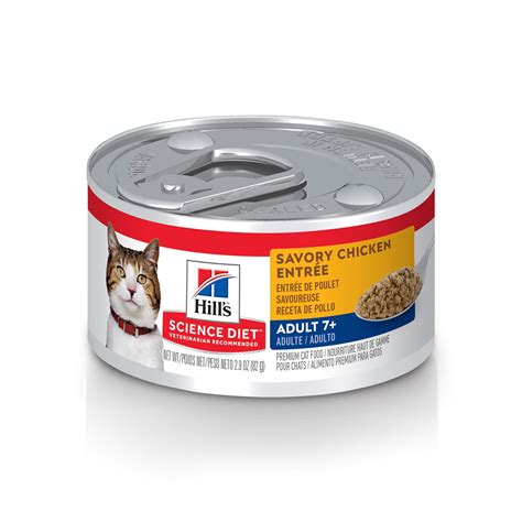 Hill's Science Diet Senior 7+ Canned Cat Food, Savory Chicken Entrée, 2.9 oz, 24 Pack wet cat ...