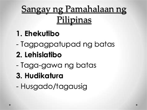 (PPT) Sangay ng Pamahalaan ng Pilipinas