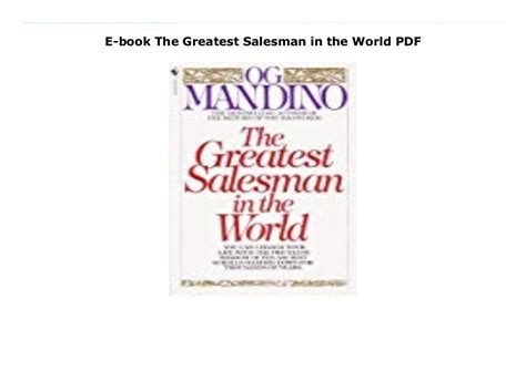 E-book The Greatest Salesman in the World PDF