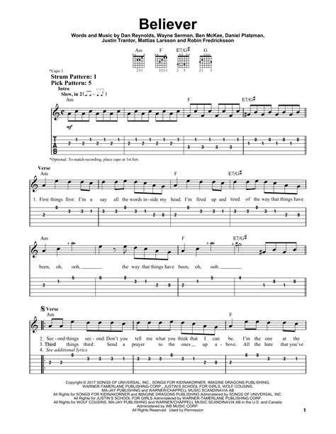 Imagine Dragons - Believer sheet music