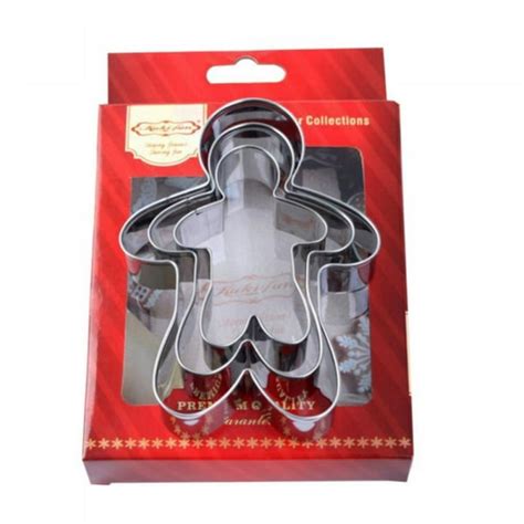 Gingerbread Man Cookie Cutter Set - 3 Piece - Stainless Steel - Walmart.com