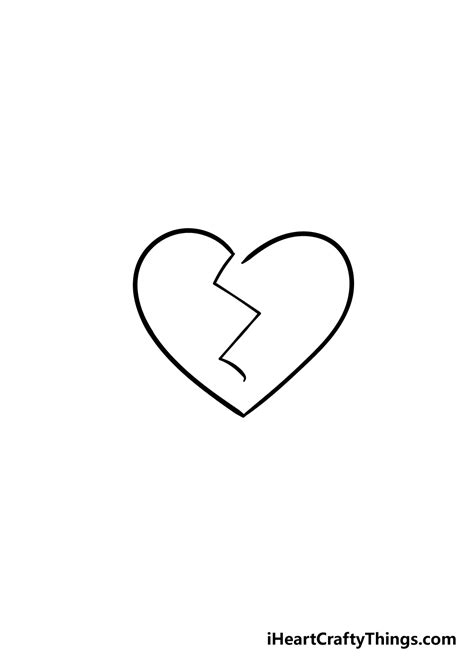 Broken Heart Drawing - How To Draw A Broken Heart Step By Step