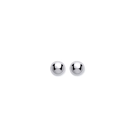 9ct White Gold 4mm Ball Studs