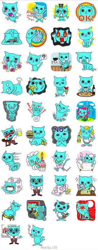 #Blue Cat by Kangaroo #view #Medialogist | Cat motif, Blue cats, Stickers