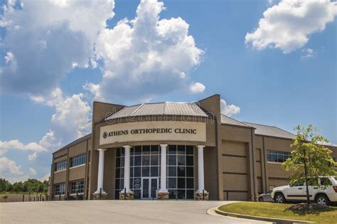 Athens Orthopedic Clinic Building with a Blue Sky and Clouds Background ...