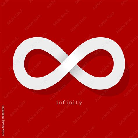 Infinity symbol white on a red background. Stock Vector | Adobe Stock