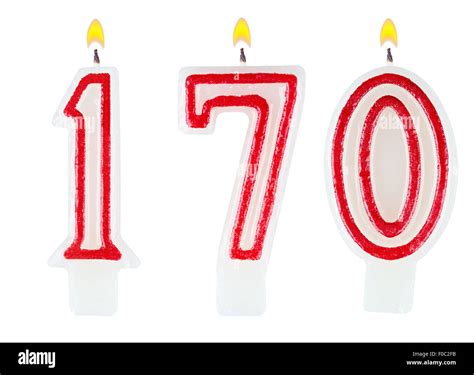 candles number one hundred seventy isolated on white background Stock Photo - Alamy