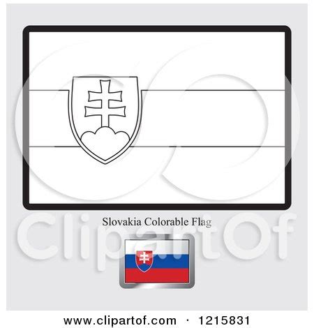 Clipart of a Coloring Page and Sample for a Slovakia Flag - Royalty ...