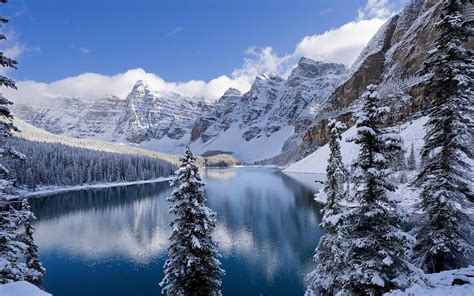 moraine lake banff national park-winter scenery HD Wallpaper-1680x1050 Download | 10wallpaper.com