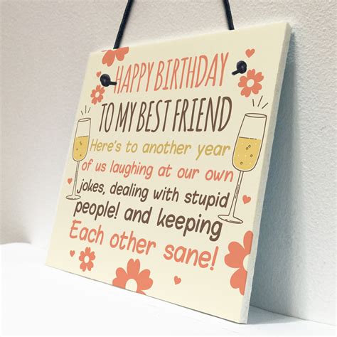 Funny Best Friend Birthday Card Friendship Gifts Sign