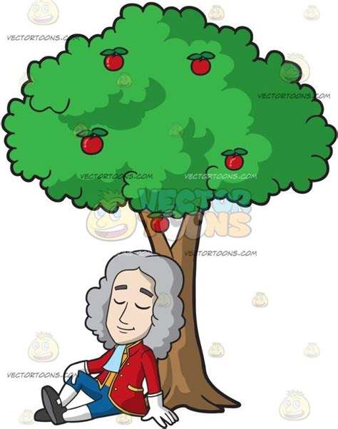 Isaac Newton Sitting Under An Apple Tree | Isaac newton, Drawing ...