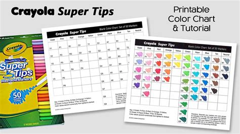 Printable Crayola Supertips Color Chart